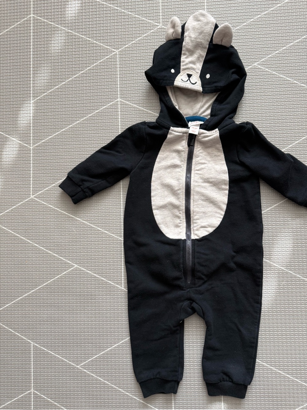 Cat & Jack|Baby Halloween outfit in Black & Cream-Animal Puppy Hooded One-Piece•